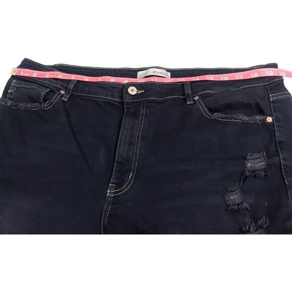 KanCan Dark Blue Distressed Fringe Hem Skinny Jeans - Picture 11 of 13